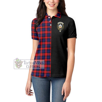 MacLachlan Modern Tartan Women's Polo Shirt with Family Crest and Half Of Me Style