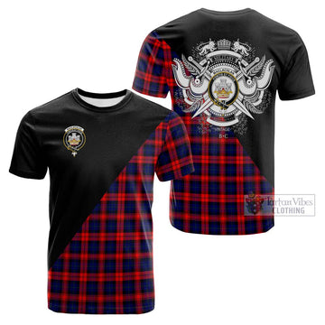 MacLachlan Modern Tartan Cotton T-shirt with Family Crest and Military Logo Style