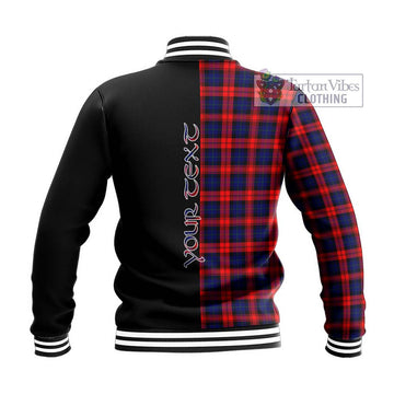 MacLachlan Modern Tartan Baseball Jacket with Family Crest and Half Of Me Style