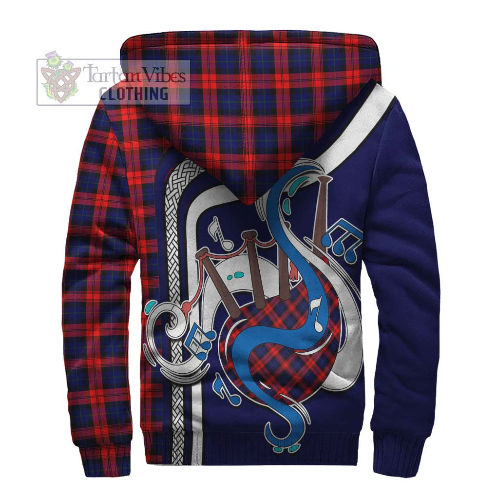 MacLachlan Modern Tartan Sherpa Hoodie with Epic Bagpipe Style - Tartanvibesclothing Shop