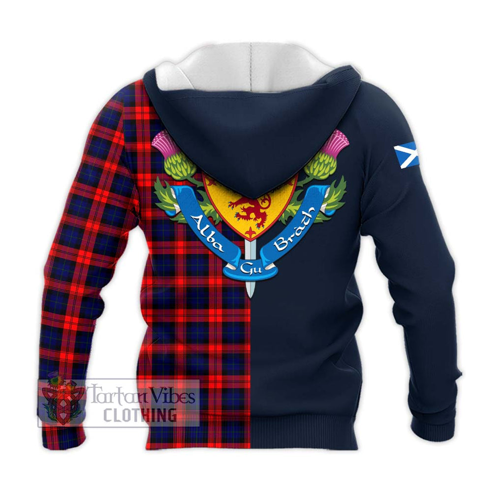 Tartan Vibes Clothing MacLachlan Modern Tartan Knitted Hoodie with Scottish Lion Royal Arm Half Style