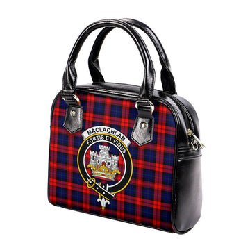 MacLachlan Modern Tartan Shoulder Handbags with Family Crest