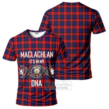 MacLachlan Modern Tartan T-Shirt with Family Crest DNA In Me Style