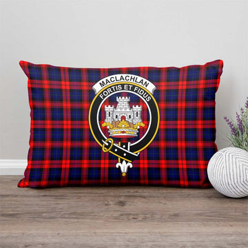 MacLachlan Modern Tartan Pillow Cover with Family Crest