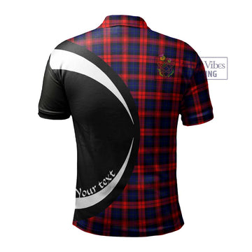MacLachlan Modern Tartan Men's Polo Shirt with Family Crest Circle Style