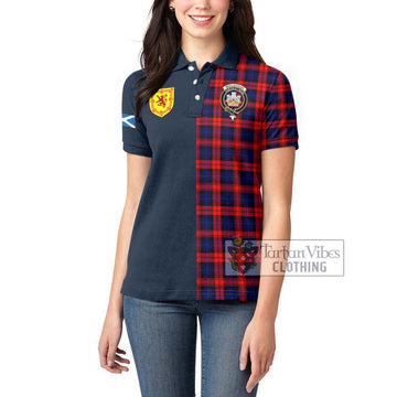 MacLachlan Modern Tartan Women's Polo Shirt Alba with Scottish Lion Royal Arm Half Style