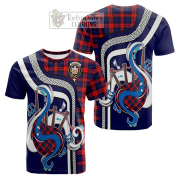 MacLachlan Modern Tartan Cotton T-shirt with Epic Bagpipe Style