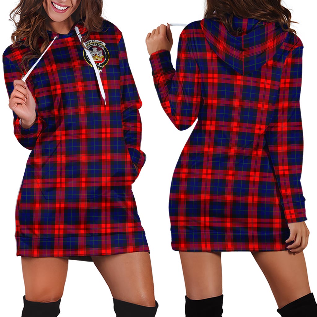 MacLachlan Modern Tartan Hoodie Dress with Family Crest - Tartanvibesclothing