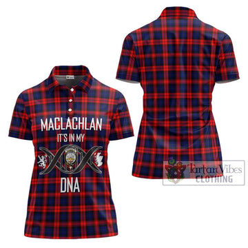 MacLachlan Modern Tartan Women's Polo Shirt with Family Crest DNA In Me Style