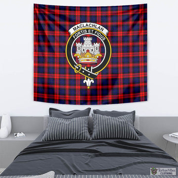 MacLachlan Modern Tartan Tapestry Wall Hanging and Home Decor for Room with Family Crest