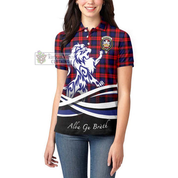 MacLachlan Modern Tartan Women's Polo Shirt with Alba Gu Brath Regal Lion Emblem