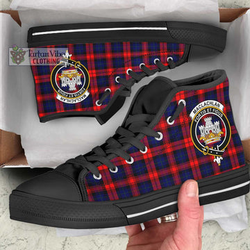 MacLachlan Modern Tartan High Top Shoes with Family Crest