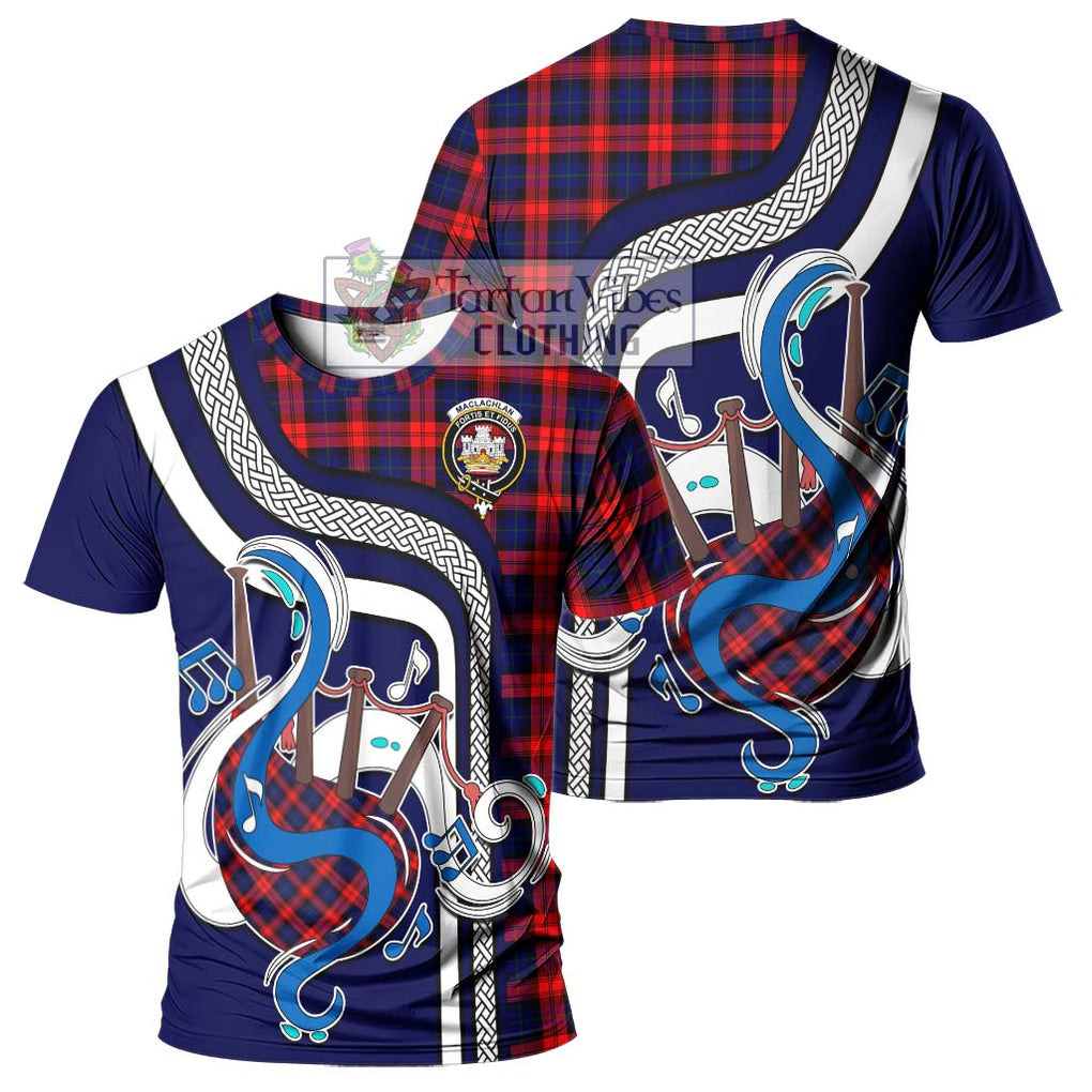 MacLachlan Modern Tartan T-Shirt with Epic Bagpipe Style - Tartanvibesclothing Shop