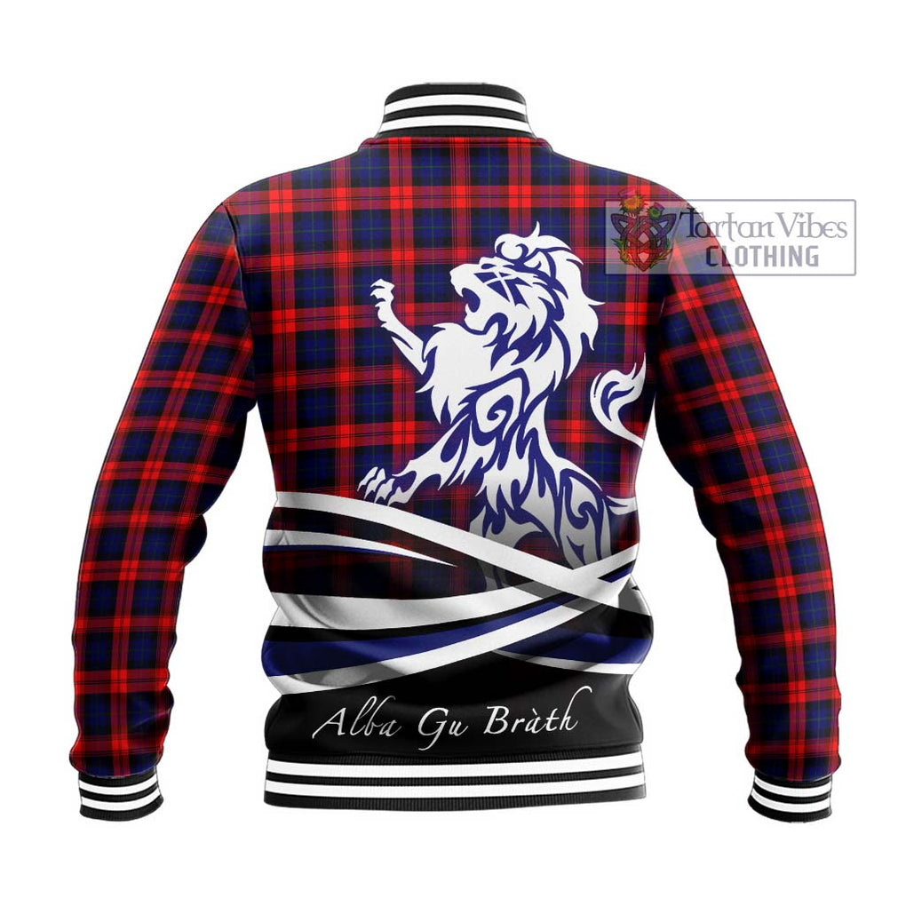 MacLachlan Modern Tartan Baseball Jacket with Alba Gu Brath Regal Lion Emblem - Tartanvibesclothing Shop