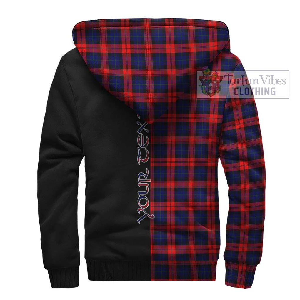 MacLachlan Modern Tartan Sherpa Hoodie with Family Crest and Half Of Me Style - Tartanvibesclothing Shop