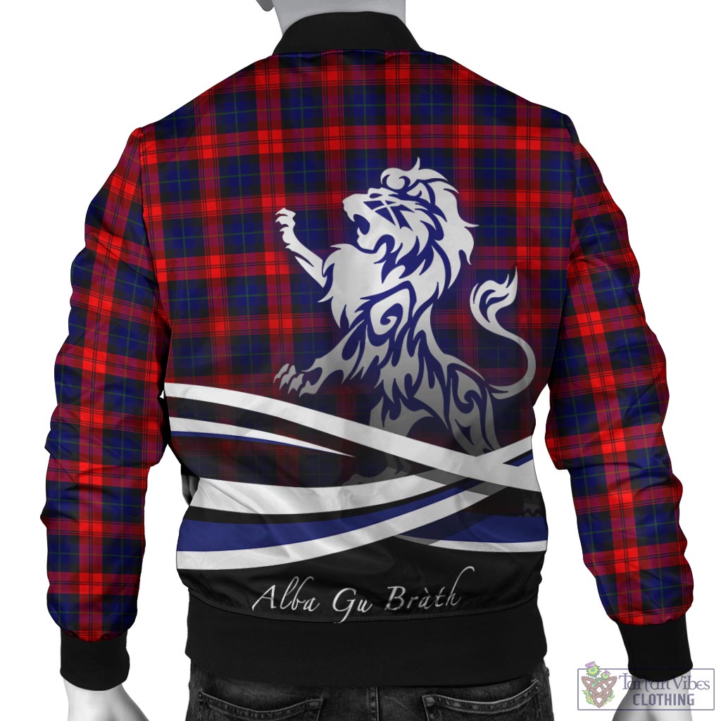 Tartan Vibes Clothing MacLachlan Modern Tartan Bomber Jacket with Alba Gu Brath Regal Lion Emblem