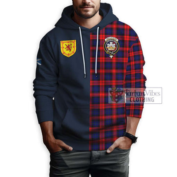 MacLachlan Modern Tartan Hoodie Alba with Scottish Lion Royal Arm Half Style