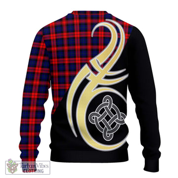 MacLachlan Modern Tartan Ugly Sweater with Family Crest and Celtic Symbol Style