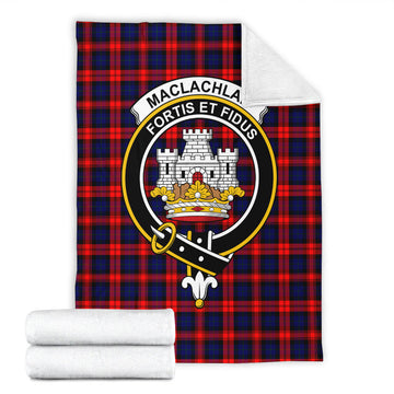 MacLachlan Modern Tartan Blanket with Family Crest