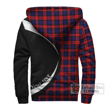 MacLachlan Modern Tartan Sherpa Hoodie with Family Crest Circle Style