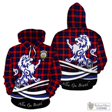 MacLachlan Modern Tartan Hoodie with Alba Gu Brath Regal Lion Emblem