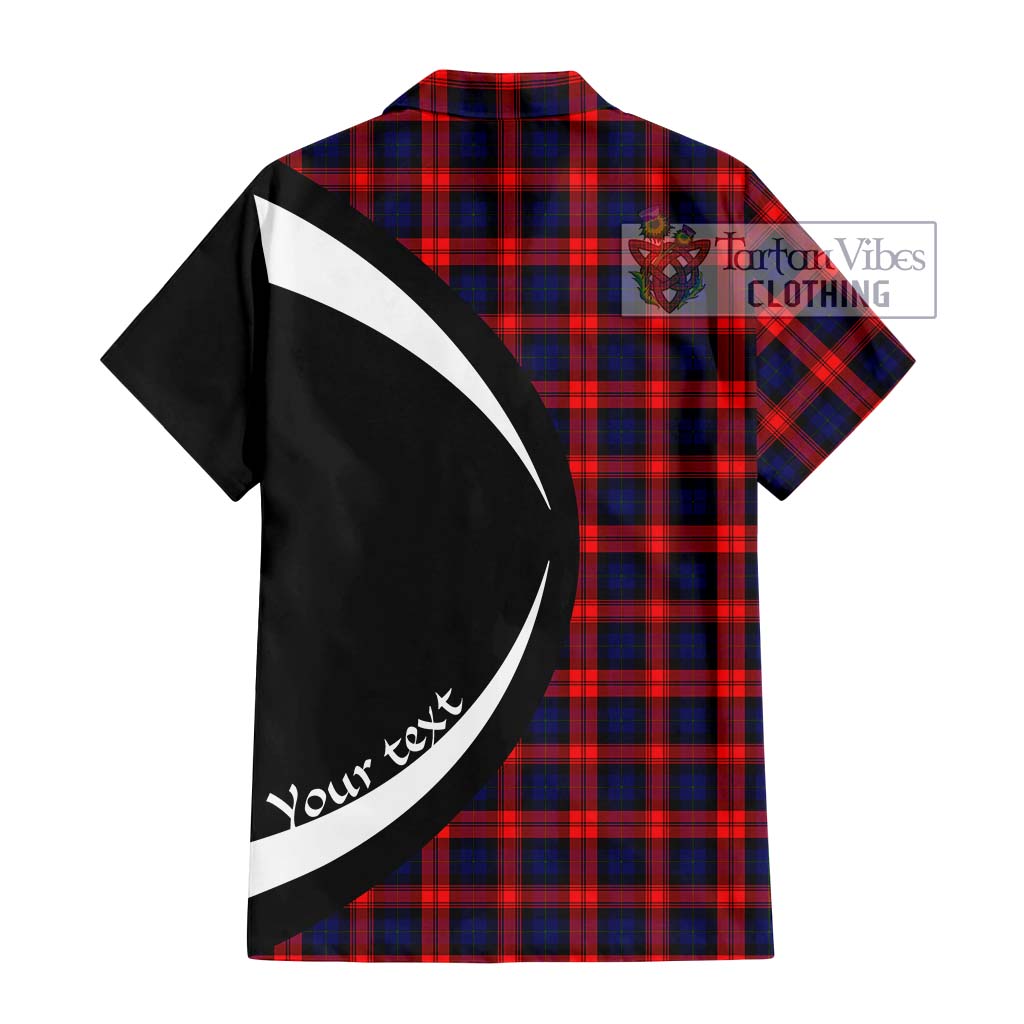 MacLachlan Modern Tartan Short Sleeve Button Up with Family Crest Circle Style - Tartan Vibes Clothing