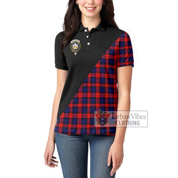 MacLachlan Modern Tartan Women's Polo Shirt with Family Crest and Military Logo Style