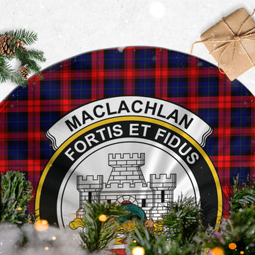 MacLachlan Modern Tartan Christmas Tree Skirt with Family Crest