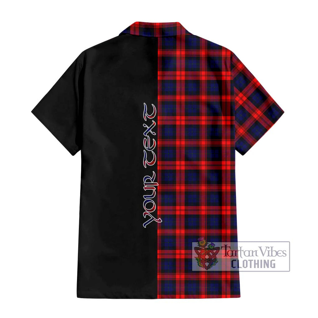 MacLachlan Modern Tartan Short Sleeve Button Shirt with Family Crest and Half Of Me Style - Tartanvibesclothing Shop