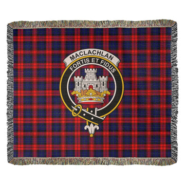 MacLachlan Modern Tartan Woven Blanket with Family Crest