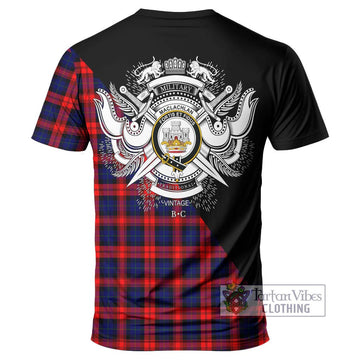 MacLachlan Modern Tartan T-Shirt with Family Crest and Military Logo Style