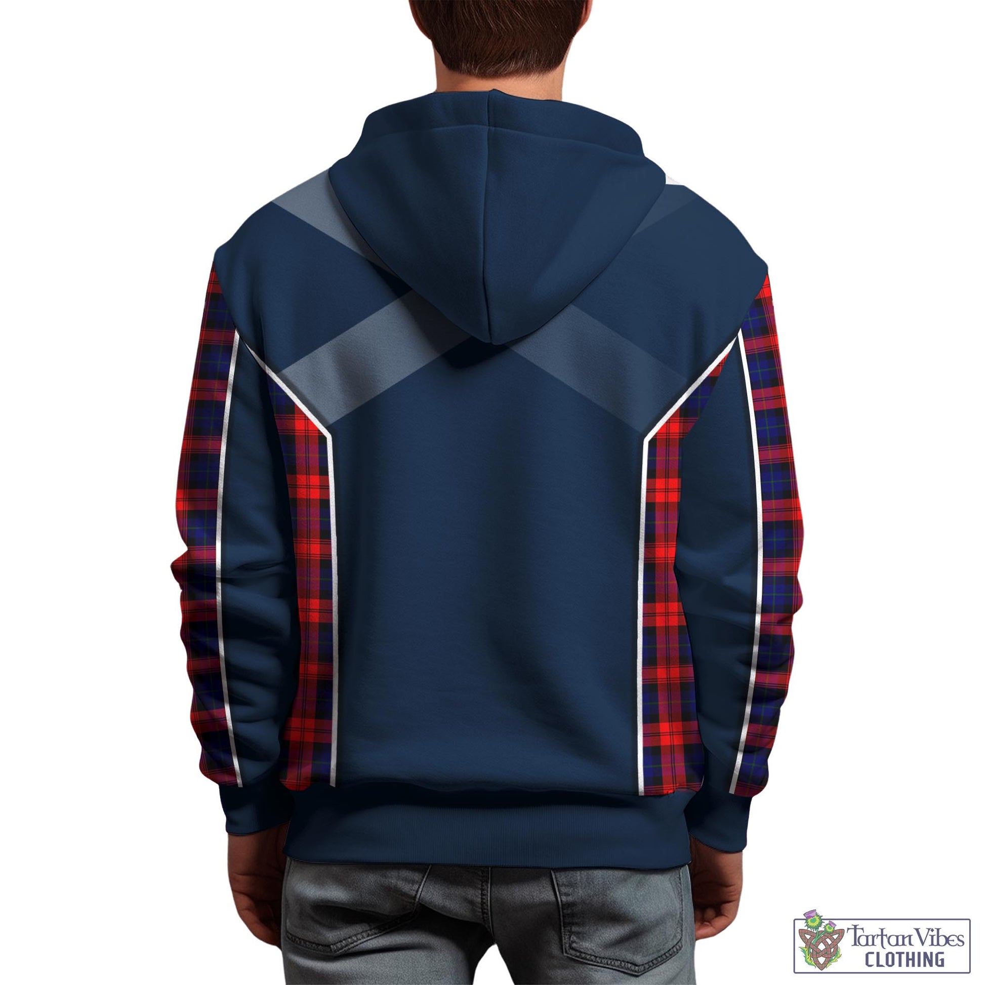 Tartan Vibes Clothing MacLachlan Modern Tartan Hoodie with Family Crest and Scottish Thistle Vibes Sport Style