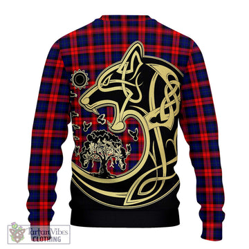 MacLachlan Modern Tartan Ugly Sweater with Family Crest Celtic Wolf Style