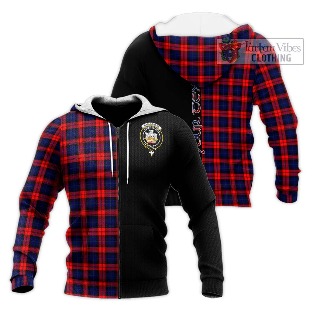 MacLachlan Modern Tartan Knitted Hoodie with Family Crest and Half Of Me Style Unisex Knitted Zip Hoodie - Tartanvibesclothing Shop