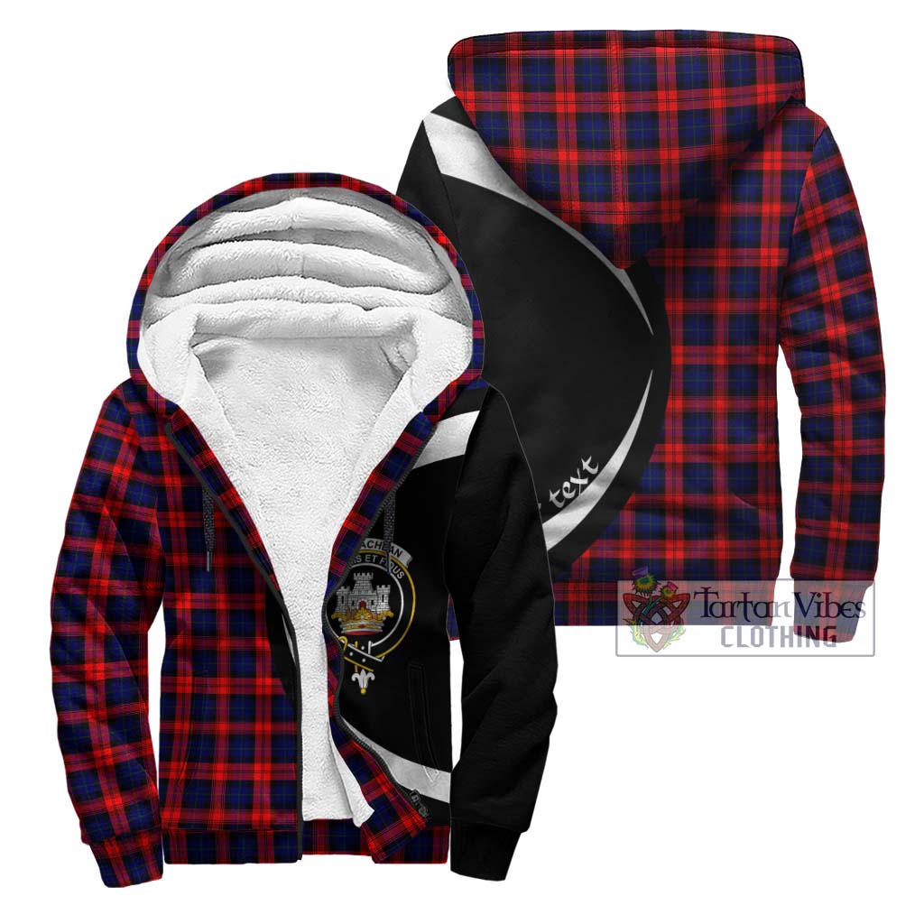 MacLachlan Modern Tartan Sherpa Hoodie with Family Crest Circle Style Unisex - Tartan Vibes Clothing