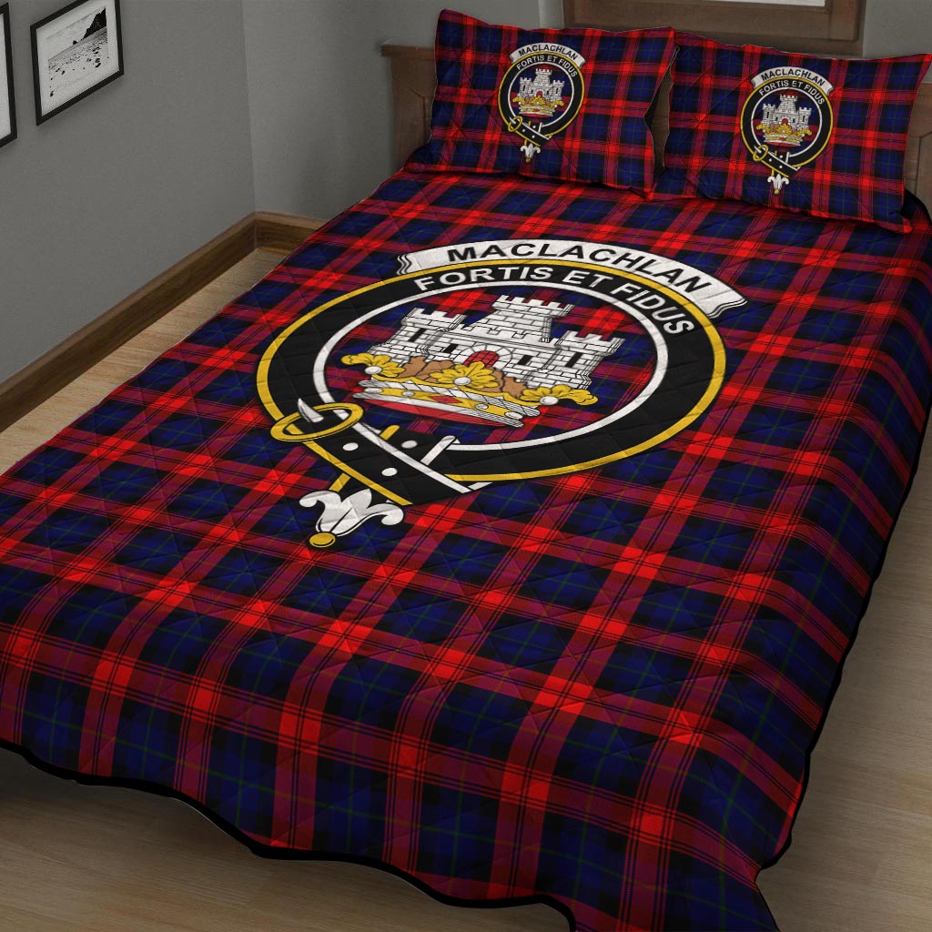 MacLachlan Modern Tartan Quilt Bed Set with Family Crest - Tartanvibesclothing