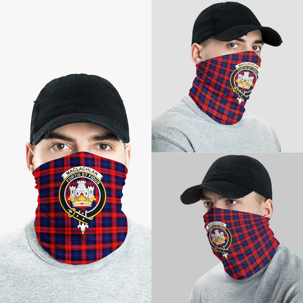 MacLachlan Modern Tartan Neck Gaiters, Tartan Bandanas, Tartan Head Band with Family Crest