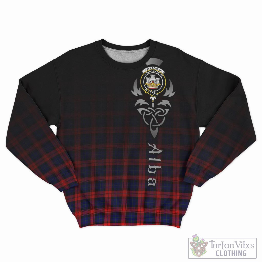 Tartan Vibes Clothing MacLachlan Modern Tartan Sweatshirt Featuring Alba Gu Brath Family Crest Celtic Inspired