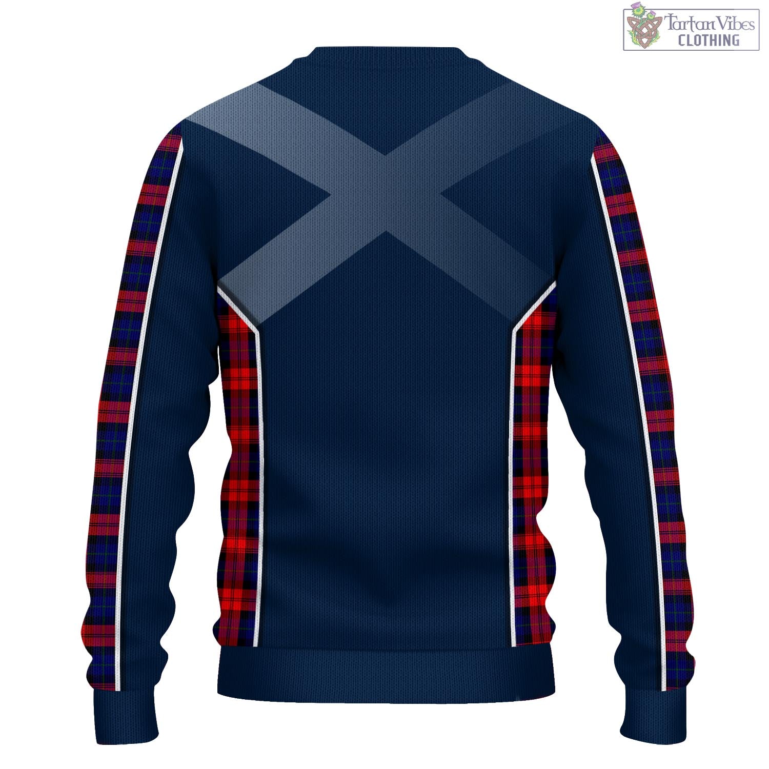 Tartan Vibes Clothing MacLachlan Modern Tartan Knitted Sweatshirt with Family Crest and Scottish Thistle Vibes Sport Style