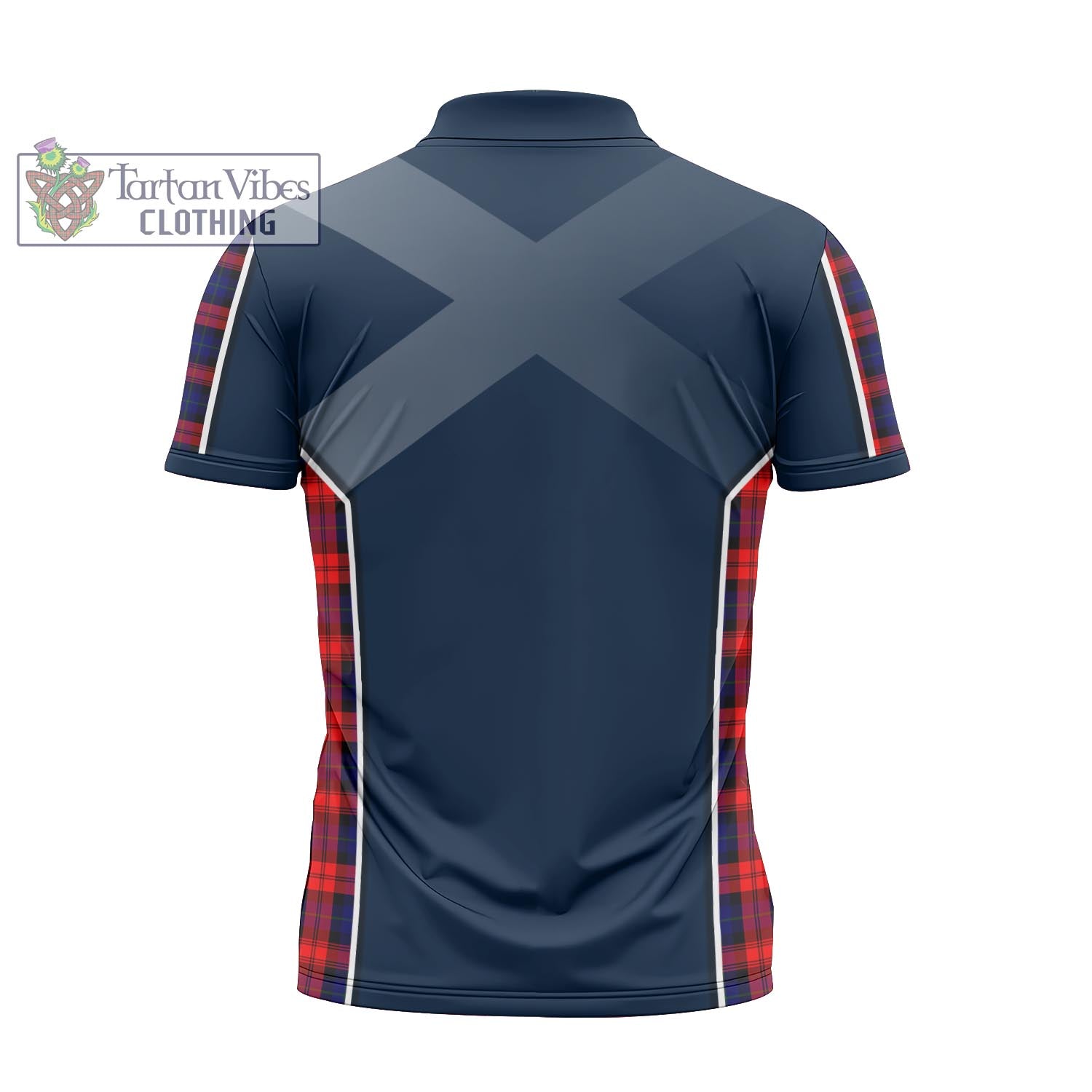 Tartan Vibes Clothing MacLachlan Modern Tartan Zipper Polo Shirt with Family Crest and Scottish Thistle Vibes Sport Style