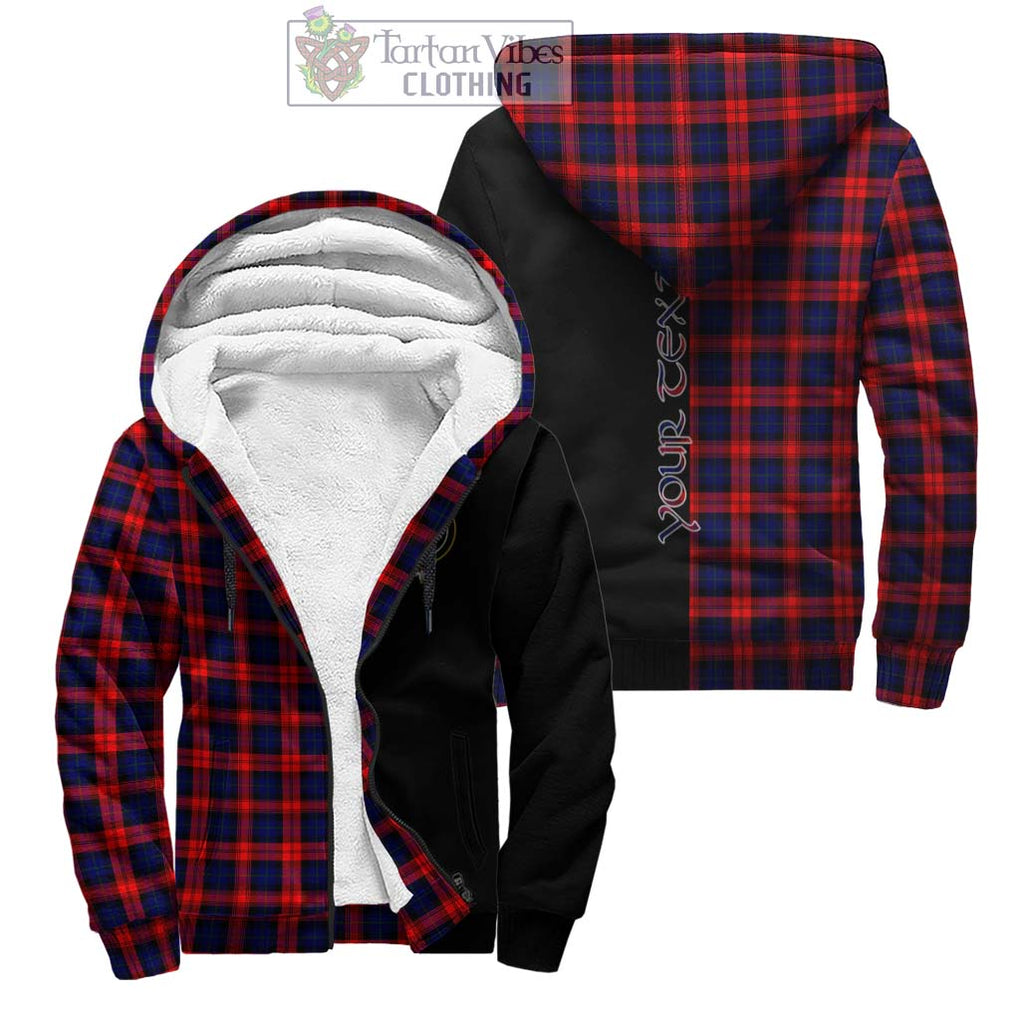 MacLachlan Modern Tartan Sherpa Hoodie with Family Crest and Half Of Me Style Unisex - Tartanvibesclothing Shop