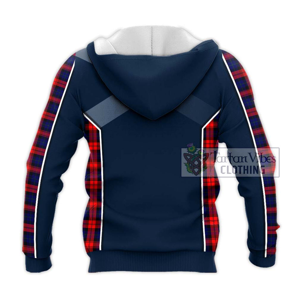 MacLachlan Modern Tartan Knitted Hoodie with Family Crest and Lion Rampant Vibes Sport Style - Tartan Vibes Clothing