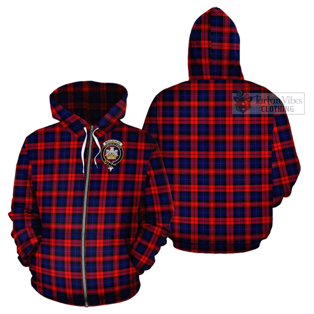 MacLachlan Modern Tartan Cotton Hoodie with Family Crest Zip Hoodie - Tartan Vibes Clothing