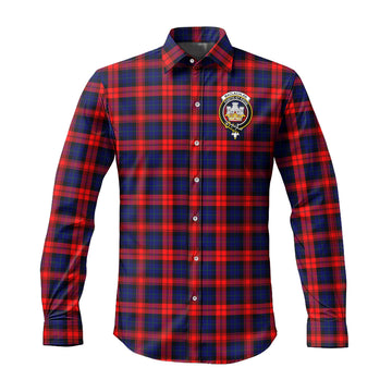 MacLachlan Modern Tartan Long Sleeve Button Up Shirt with Family Crest