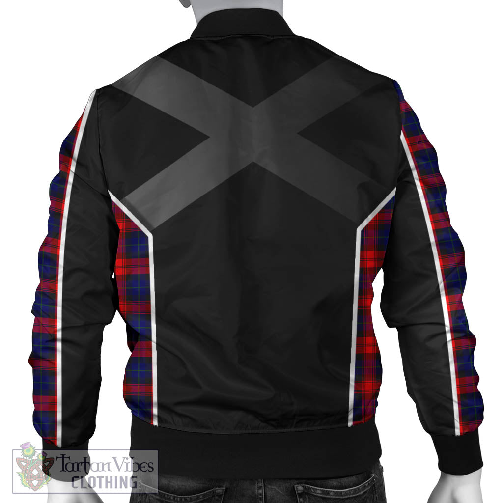 Tartan Vibes Clothing MacLachlan Modern Tartan Bomber Jacket with Family Crest and Scottish Thistle Vibes Sport Style