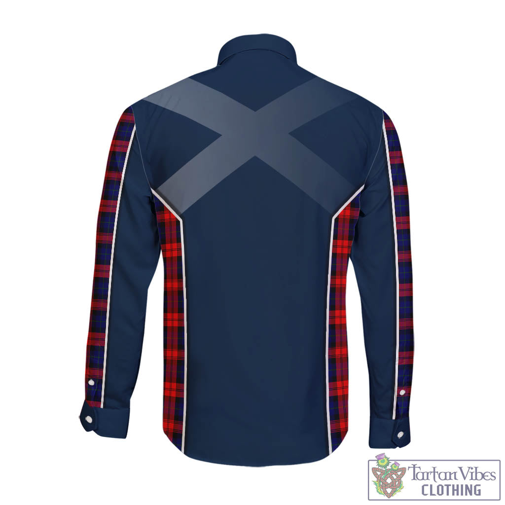 Tartan Vibes Clothing MacLachlan Modern Tartan Long Sleeve Button Up Shirt with Family Crest and Scottish Thistle Vibes Sport Style
