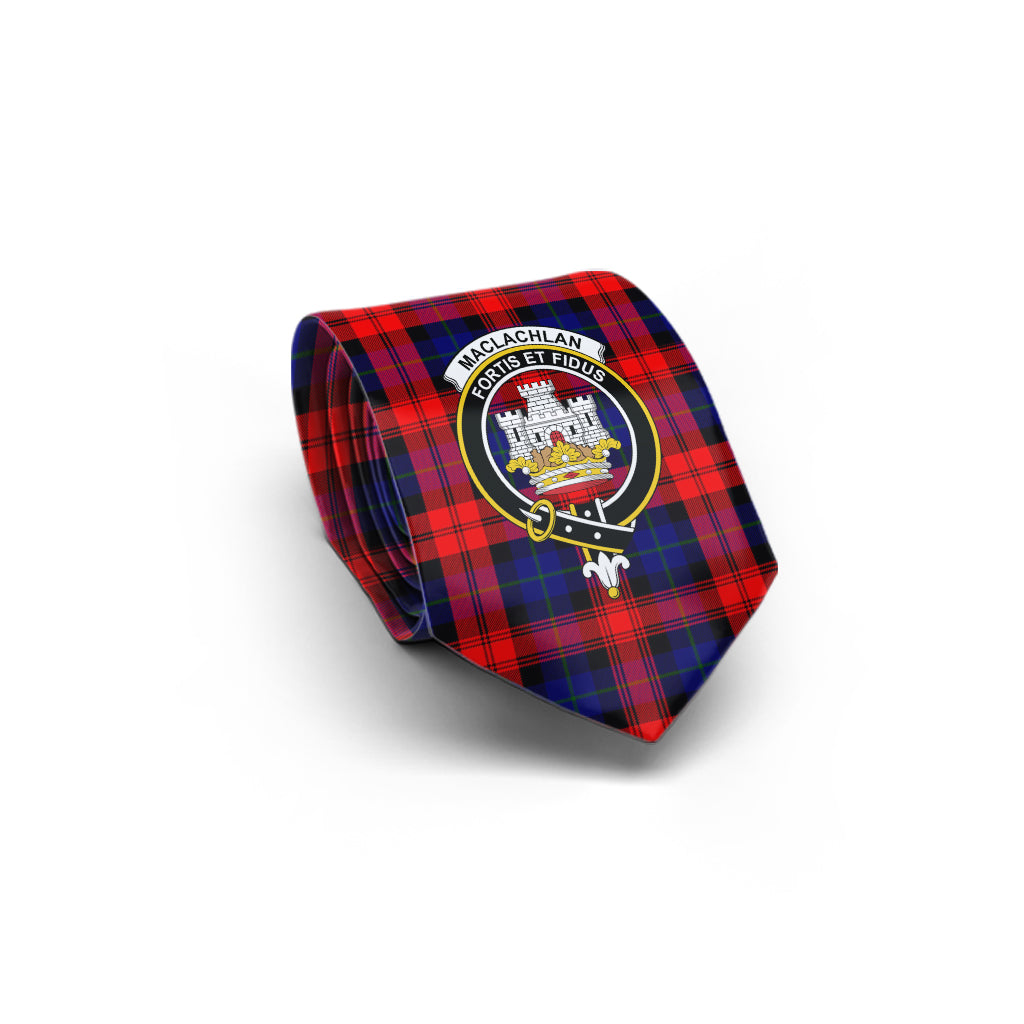 MacLachlan Modern Tartan Classic Necktie with Family Crest - Tartan Vibes Clothing