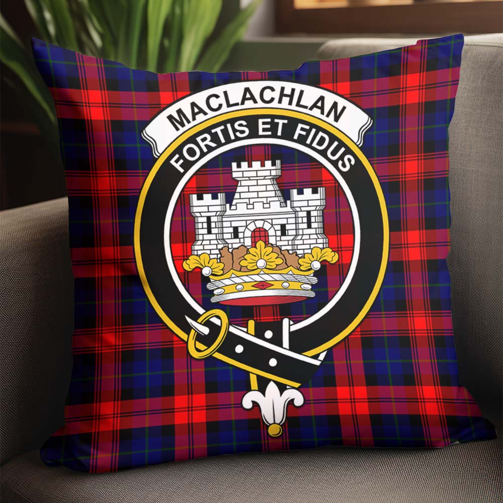 MacLachlan Modern Tartan Pillow Cover with Family Crest - Tartanvibesclothing