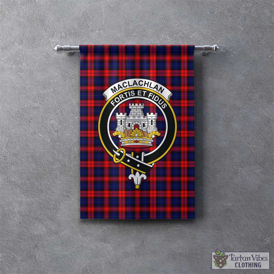 Tartan Vibes Clothing MacLachlan Modern Tartan Gonfalon, Tartan Banner with Family Crest