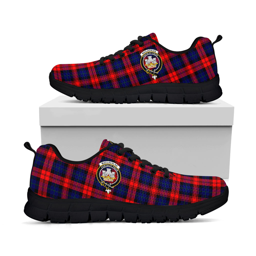 MacLachlan Modern Tartan Sneakers with Family Crest - Tartan Vibes Clothing